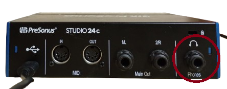 Studio 24c back, headphone jack