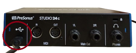Studio 24c back, USB